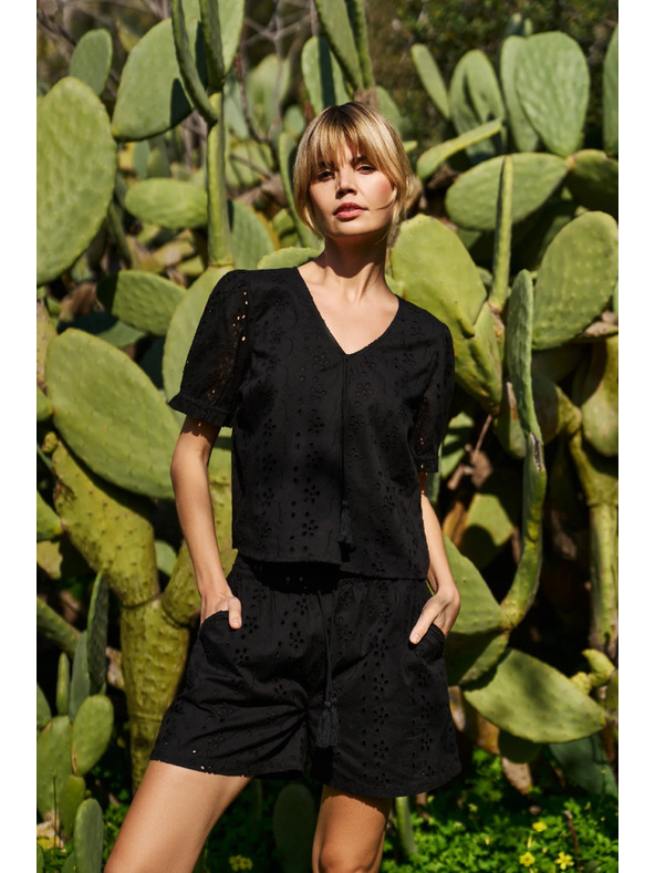 Moodo Crna ženska košulja madeira