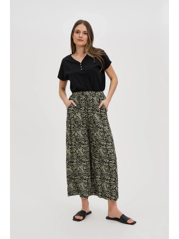 Moodo Ženska crna bluza s dekorativnim gumbima