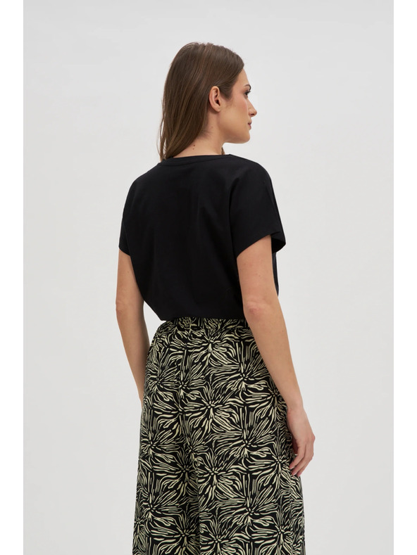 Moodo Ženska crna bluza s dekorativnim gumbima