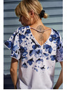 Moodo Bijela bluza s plavim cvjetovima