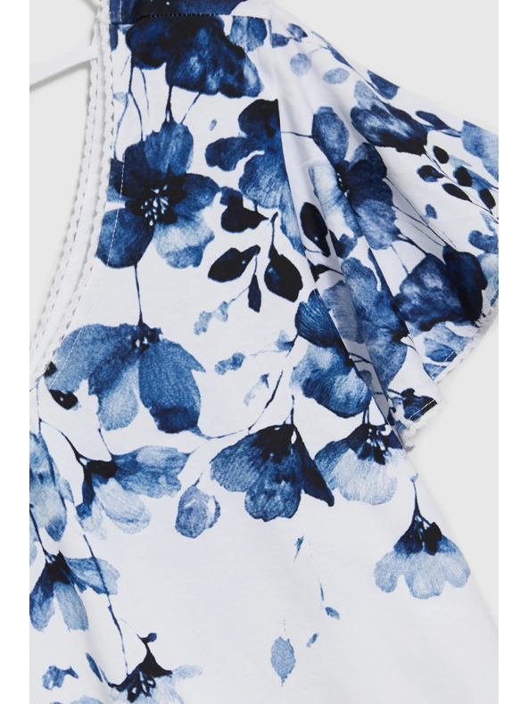 Moodo Bijela bluza s plavim cvjetovima