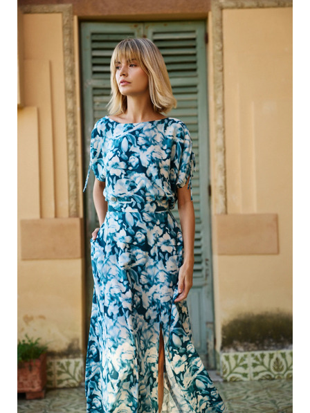 Moodo Plavo-zelena uzorovana ženska košulja