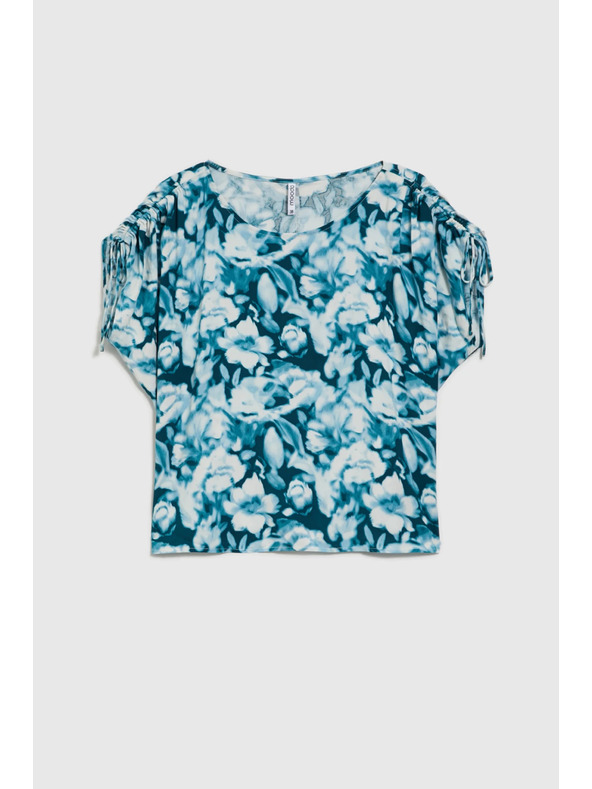 Moodo Plavo-zelena uzorovana ženska košulja