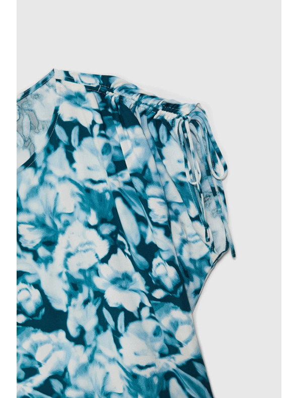 Moodo Plavo-zelena uzorovana ženska košulja