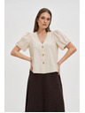 Moodo Bež ženska košulja s kratkim rukavima