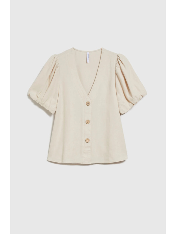 Moodo Bež ženska košulja s kratkim rukavima