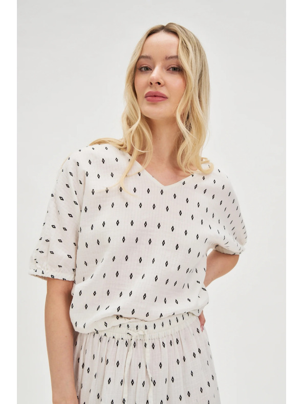 Moodo Bijela uzorovana bluza