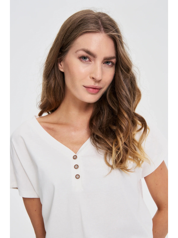 Moodo Bijela bluza s dekorativnim gumbima