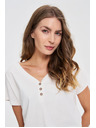 Moodo Bijela bluza s dekorativnim gumbima