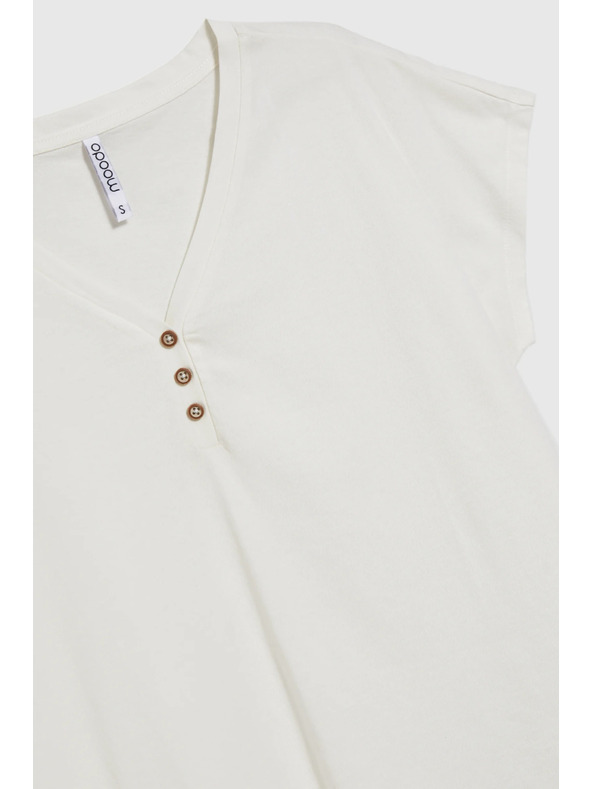 Moodo Bijela bluza s dekorativnim gumbima