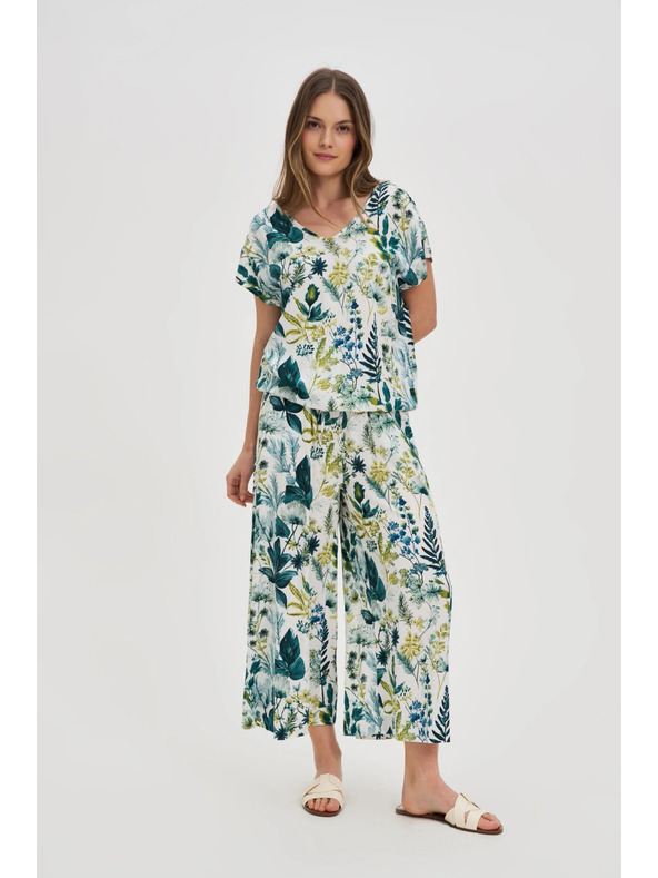 Moodo Cvjetni top s V-izrezom