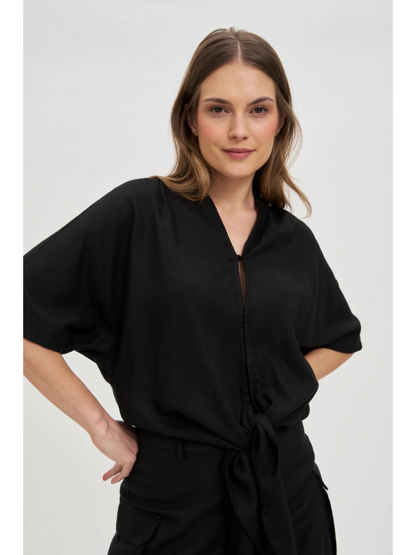 Moodo Ženski crni top s vezanjem