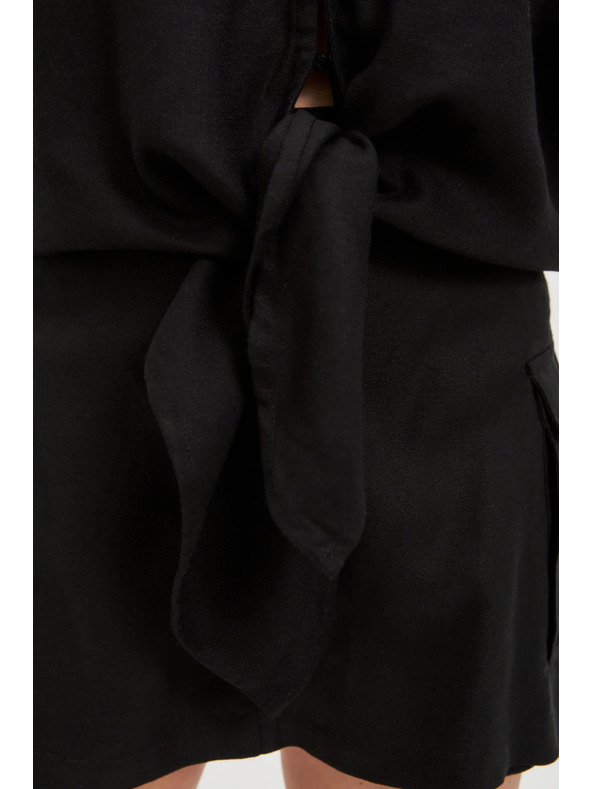 Moodo Ženski crni top s vezanjem