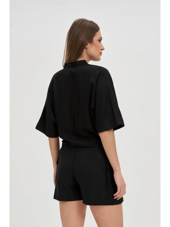 Moodo Ženski crni top s vezanjem