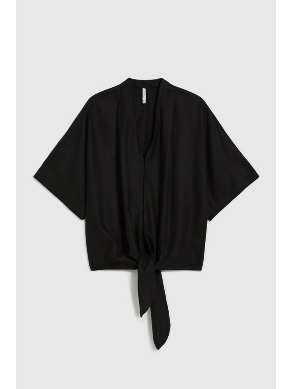 Moodo Ženski crni top s vezanjem