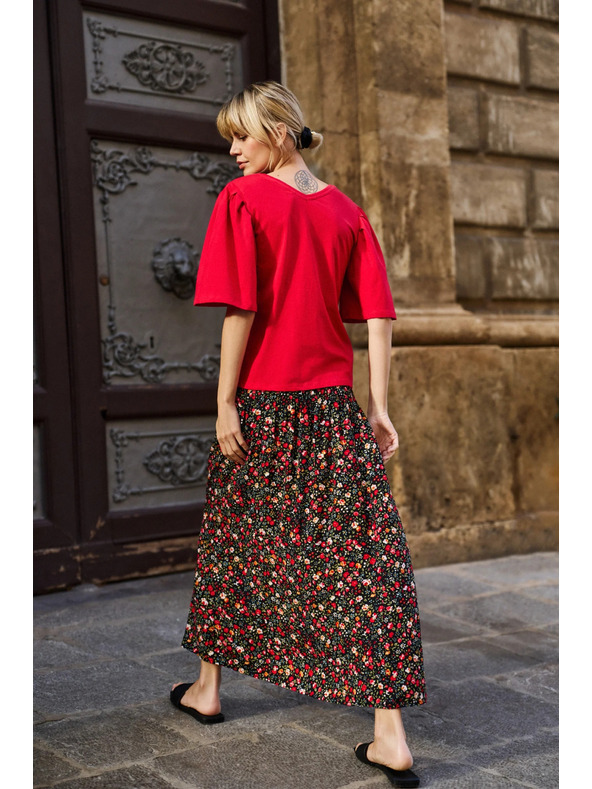 Moodo Crvena bluza s širokim rukavima