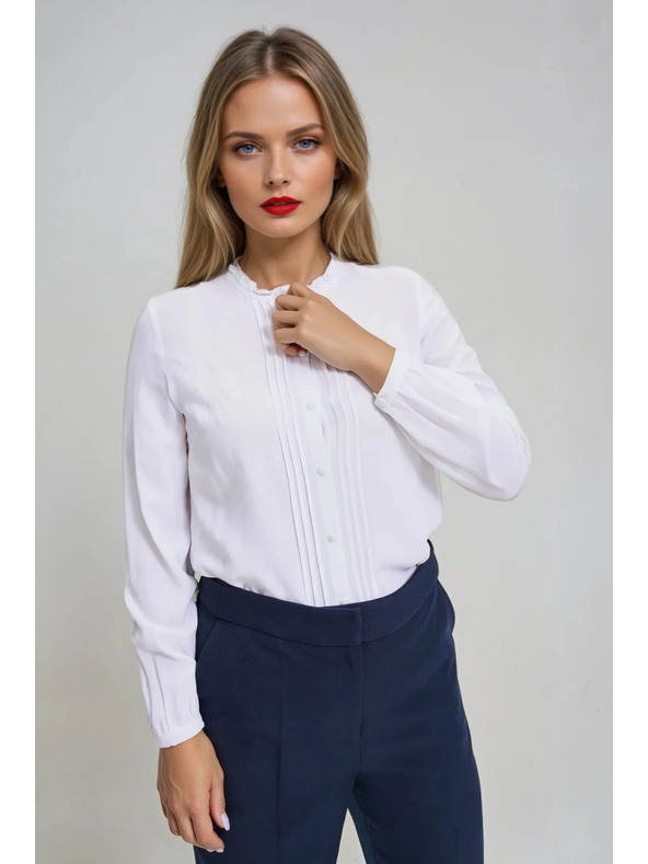 Moodo Ženska bijela bluza s ovratnikom Moodo