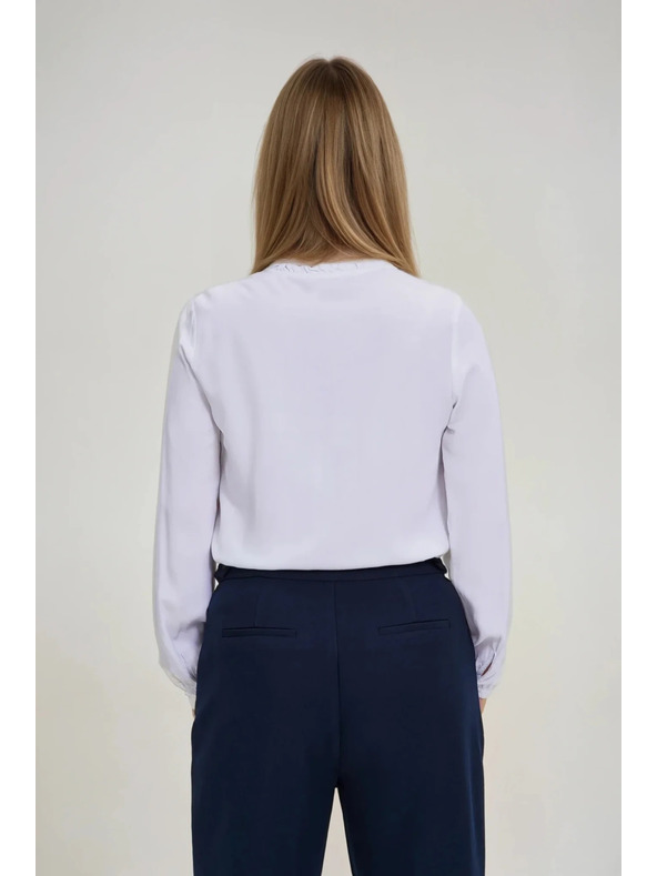 Moodo Ženska bijela bluza s ovratnikom Moodo