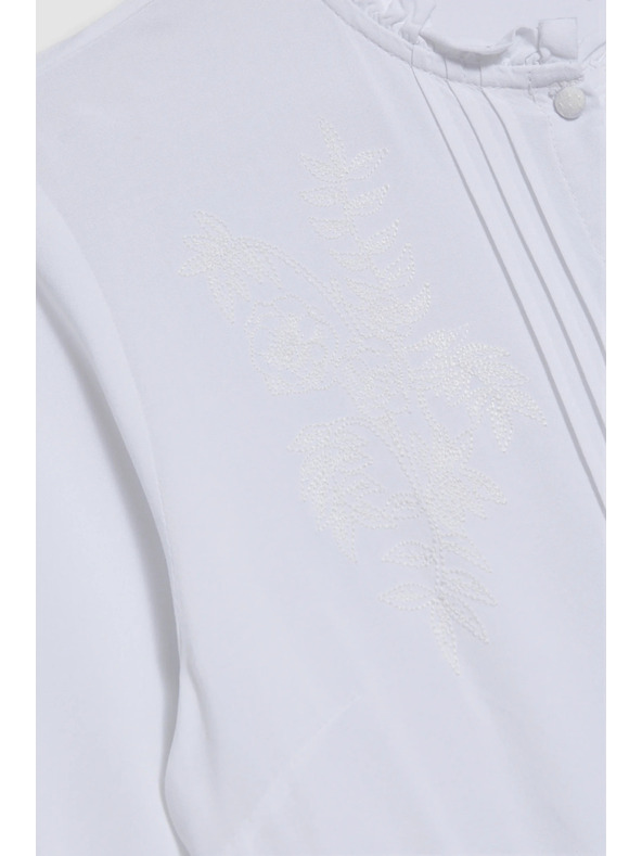 Moodo Ženska bijela bluza s ovratnikom Moodo