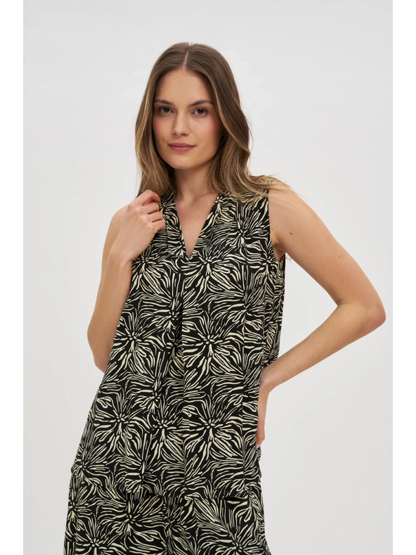 Moodo Crno-bijela bluza bez rukava