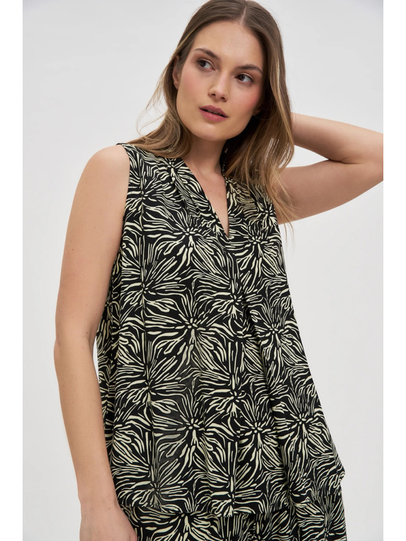 Moodo Crno-bijela bluza bez rukava