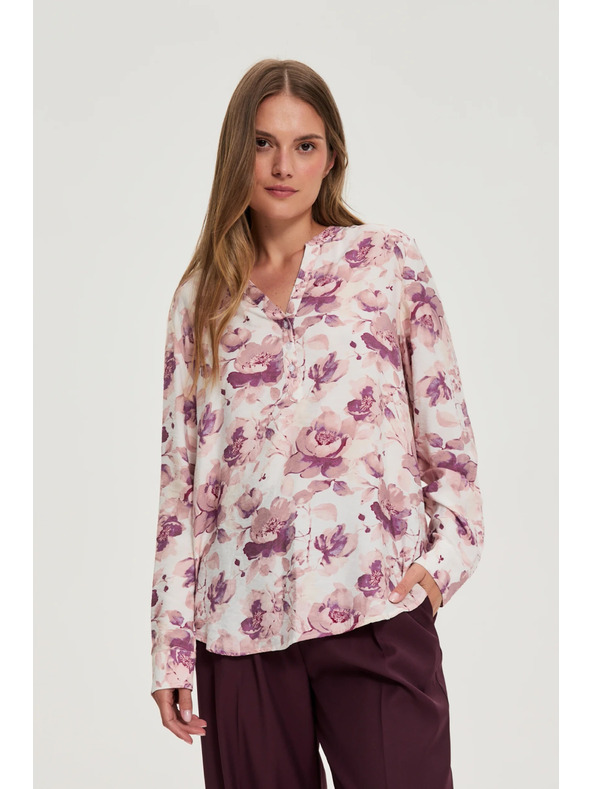 Moodo Ružičasta cvjetna bluza Moodo
