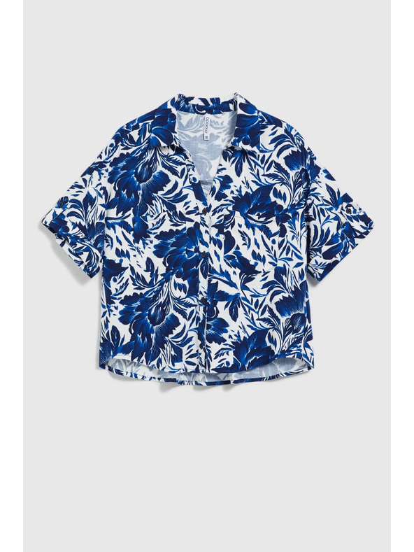 Moodo Plavo-bijela uzorovana bluza