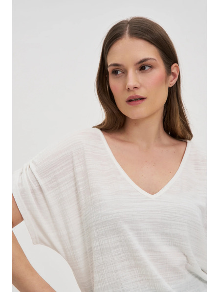 Moodo Bijeli top sa stezanjem na rukavima