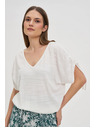Moodo Bijeli top sa stezanjem na rukavima