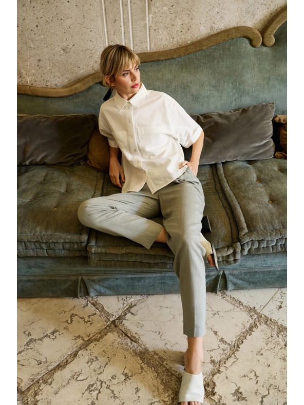 Moodo Bijela bluza s kratkim rukavima