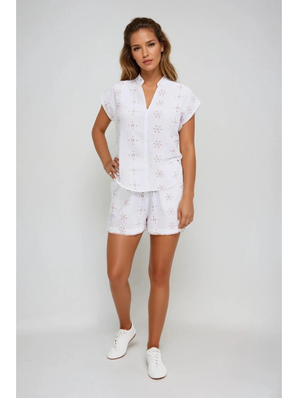 Moodo Bijeli uzorkovani top