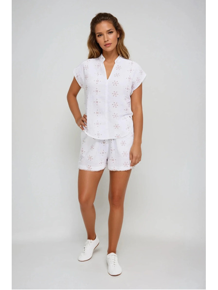 Moodo Bijeli uzorkovani top