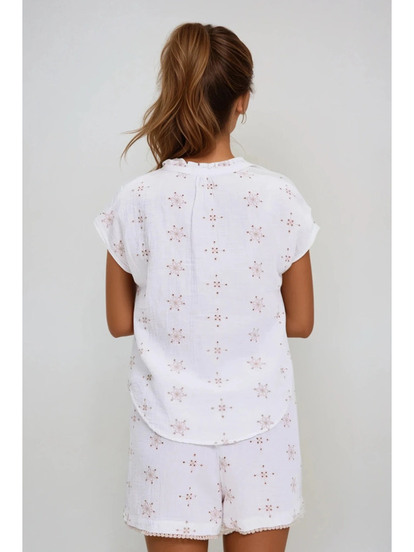 Moodo Bijeli uzorkovani top