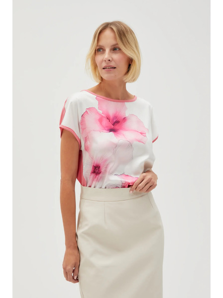 Moodo Ženska bijela bluza s cvjetovima