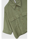 Moodo Khaki labava košulja s kratkim rukavima