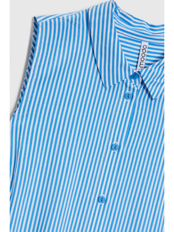 Moodo Plavo-bijela prugasta košulja bez rukava