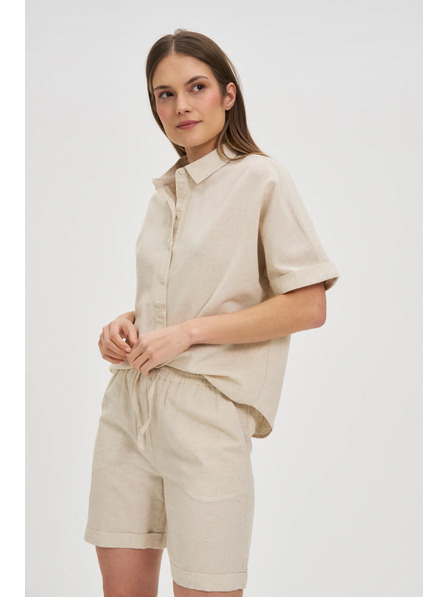 Moodo Bež lanena košulja