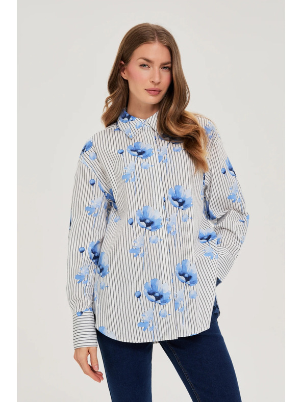 Moodo Ženska košulja Moodo – bijela/plava