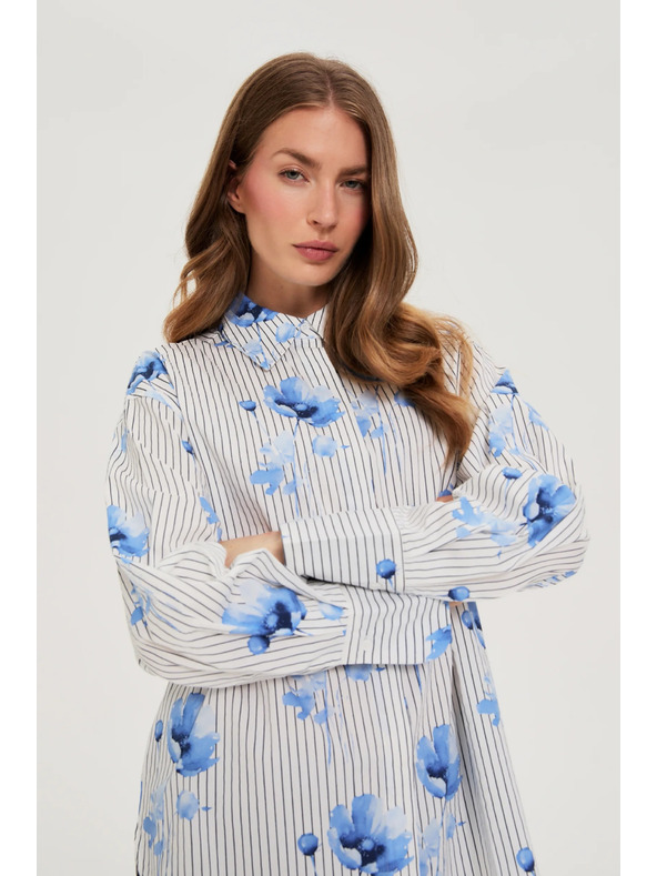 Moodo Ženska košulja Moodo – bijela/plava