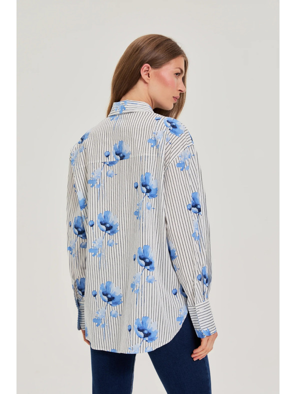 Moodo Ženska košulja Moodo – bijela/plava