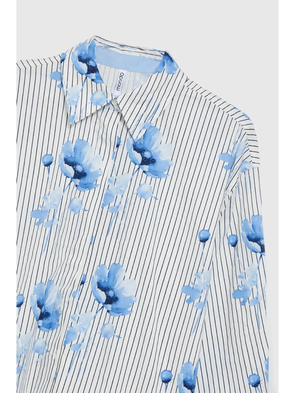 Moodo Ženska košulja Moodo – bijela/plava