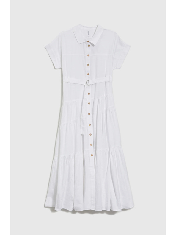 Moodo Duge ženske košuljaste haljine Moodo - bijele