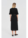 Moodo Crne ženske košuljaste haljine s pojasom