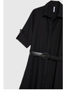 Moodo Crne ženske košuljaste haljine s pojasom