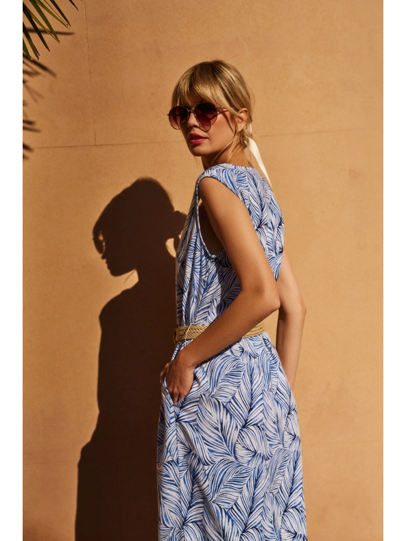 Moodo Svjetloplava haljina s pojasom