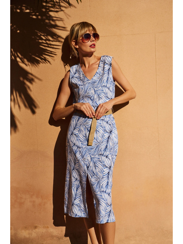 Moodo Svjetloplava haljina s pojasom