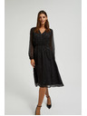 Moodo Crne sjajne haljine s prozirnim rukavima Moodo
