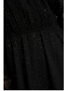 Moodo Crne sjajne haljine s prozirnim rukavima Moodo