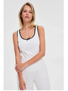 Moodo Bijeli ženski top s crnim rubom