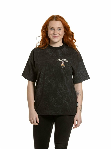 Meatfly Meatfly ženska majica Vexey Black Skeleton (acid wash)